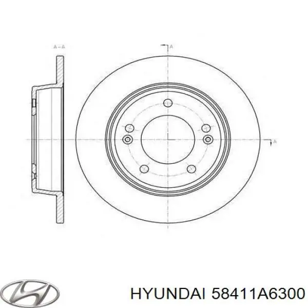 58411A6300 Hyundai/Kia tarcza hamulcowa tylna