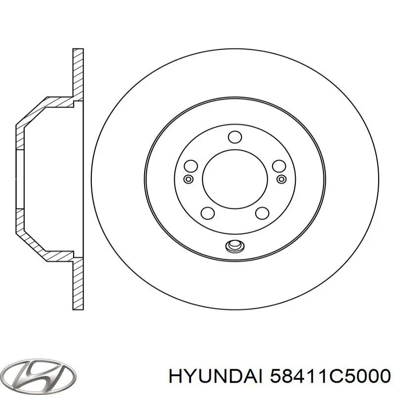 58411C5000 Hyundai/Kia Tarcza hamulcowa tylna