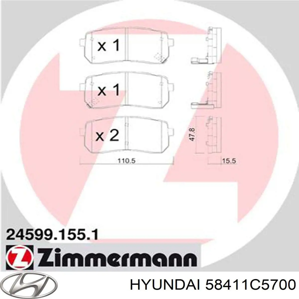 58411C5700 Hyundai/Kia Tarcza hamulcowa tylna