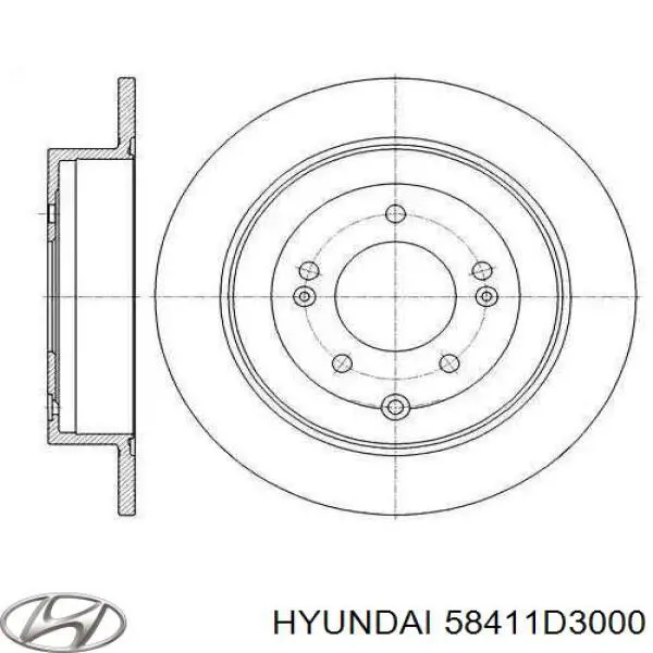 58411D3000 Hyundai/Kia Tarcza hamulcowa tylna