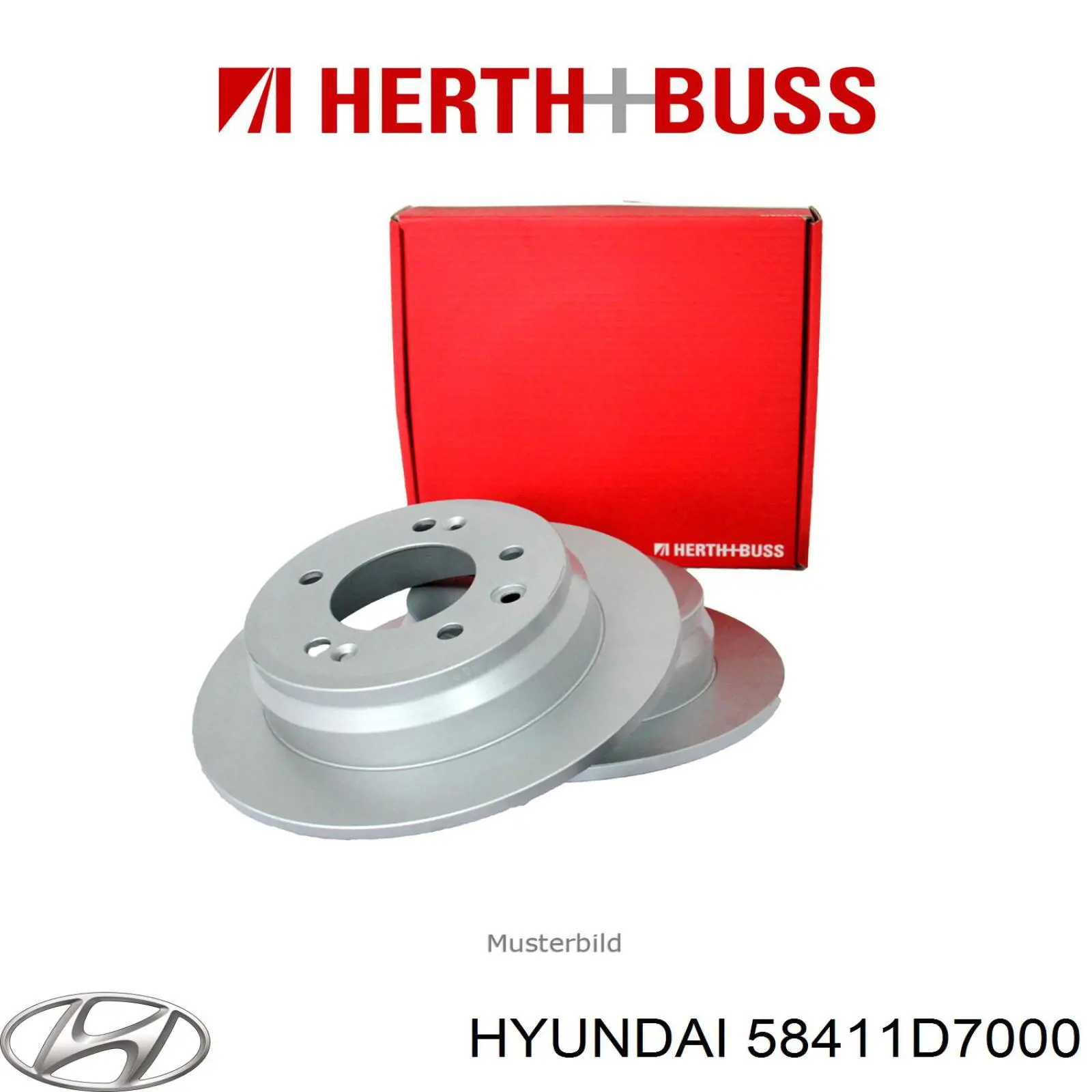 Do koszyka 58411D7000 Hyundai/Kia Tarcza hamulcowa tylna