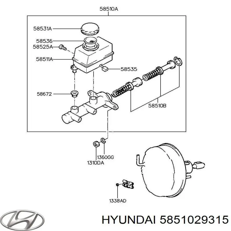 Główny cylinder hamulców Hyundai/Kia 5851029315 cena, od 65,02 USD