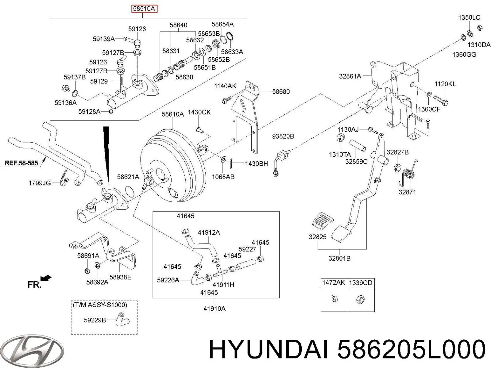 586205L000 Hyundai/Kia Główny cylinder hamulców