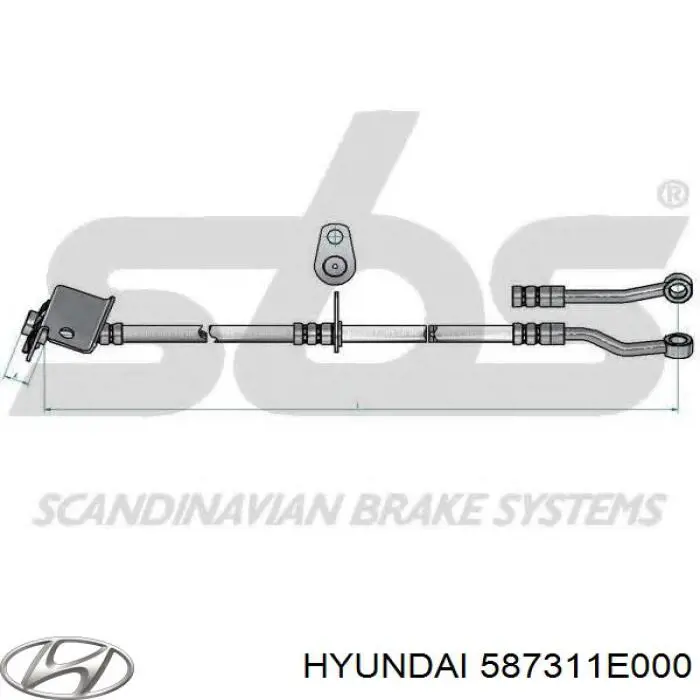 587311E000 Hyundai/Kia Przewód hamulcowy tylny lewy