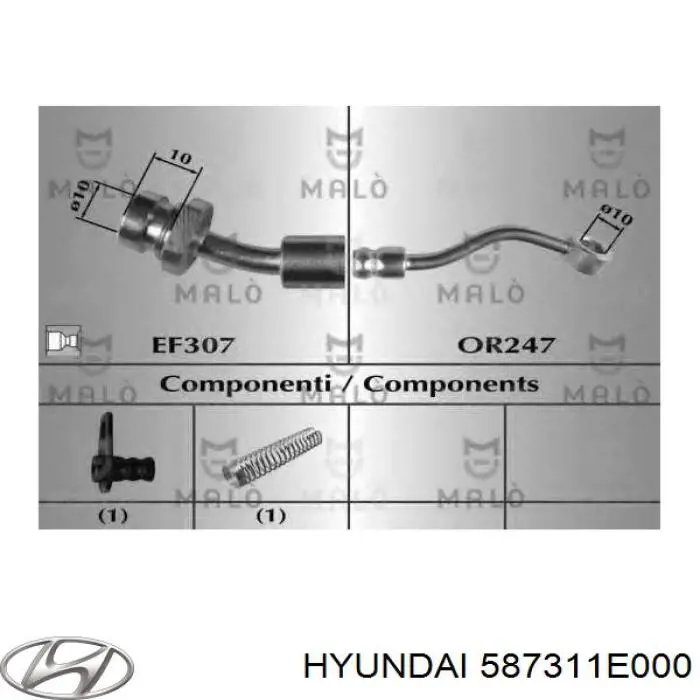 Do koszyka 587311E000 Hyundai/Kia Przewód hamulcowy tylny lewy