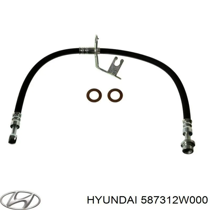 Do koszyka 587312W000 Hyundai/Kia Wąż hamulcowy z przodu w lewo