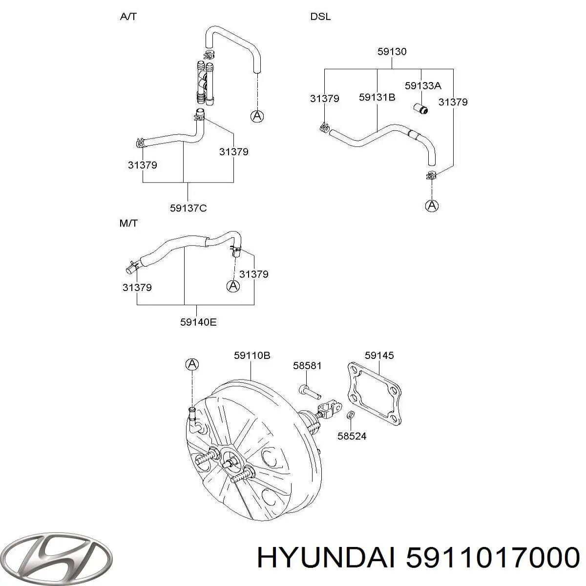Do koszyka Wzmacniacz próżniowy hamulców Hyundai Matrix  FC