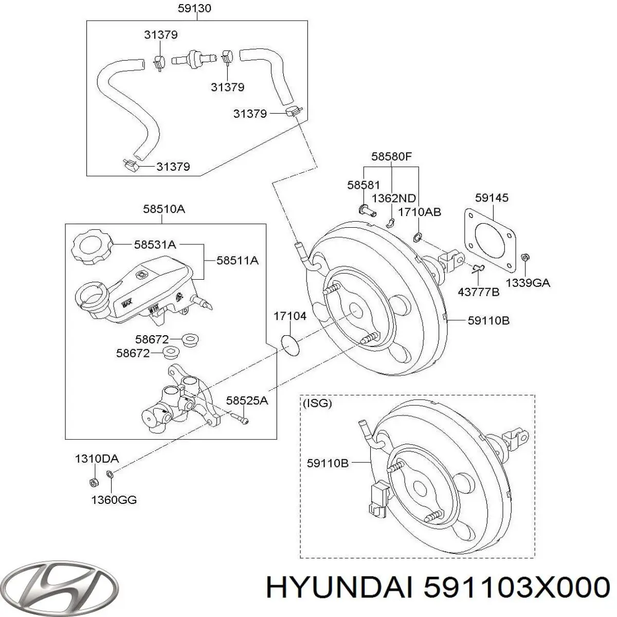 Wzmacniacz próżniowy hamulców Hyundai Elantra 5 (MD)