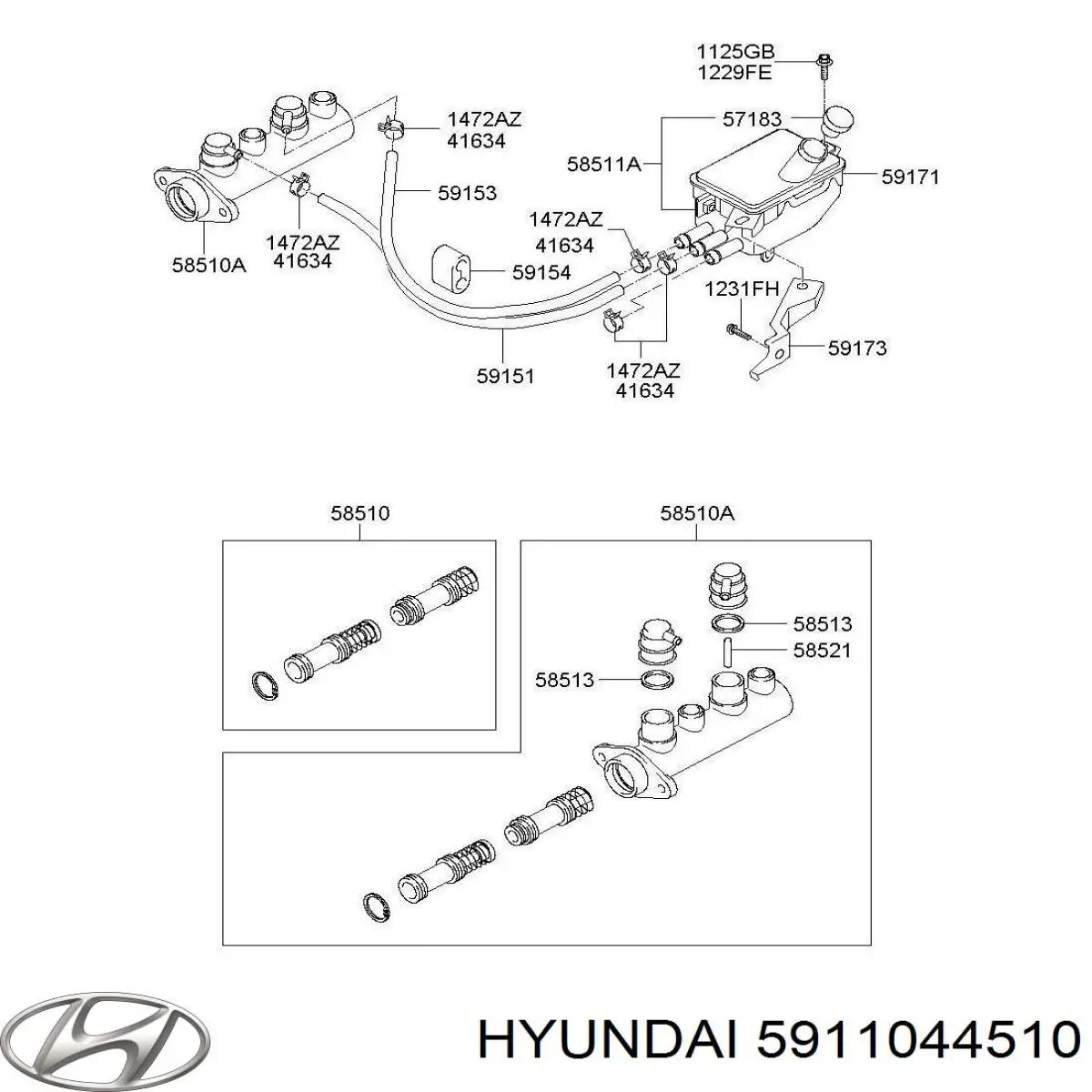 Główny cylinder hamulców Hyundai/Kia 5911044510 cena, od 118,00 USD