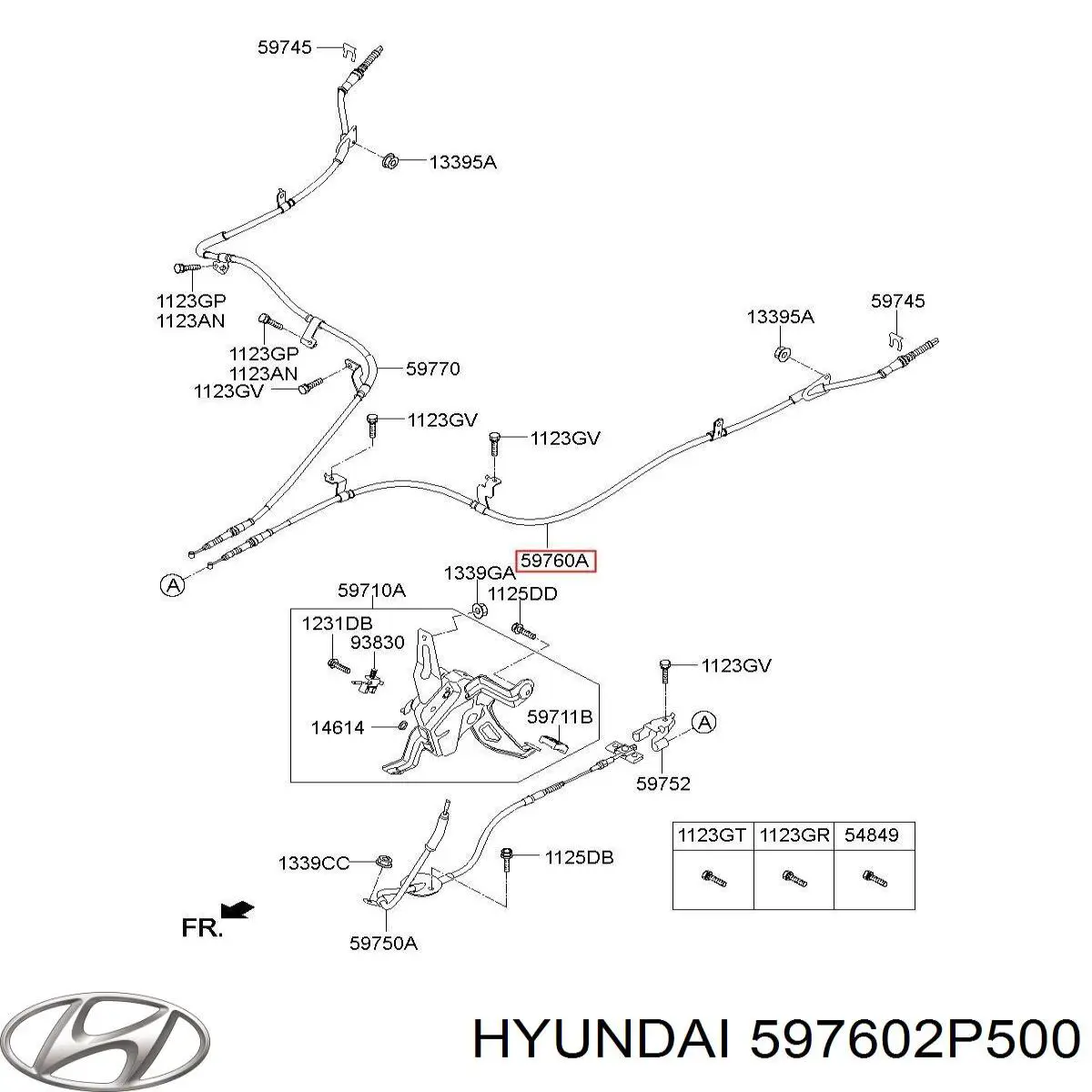 Linka hamulca ręcznego tylna lewa Hyundai/Kia 597602P500 cena, od 44,77 USD
