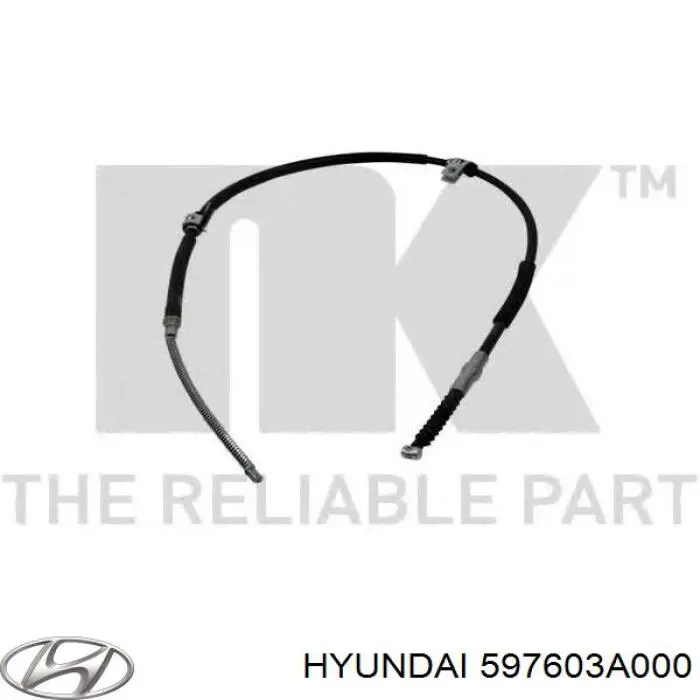 597603A000 Hyundai/Kia linka hamulca ręcznego tylna lewa