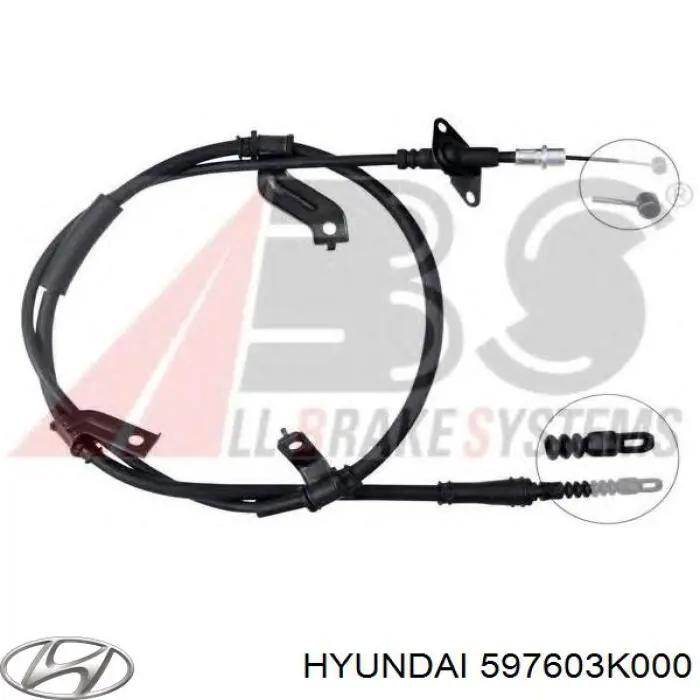 Linka hamulca ręcznego tylna lewa Hyundai/Kia 597603K000 cena, od 33,25 USD
