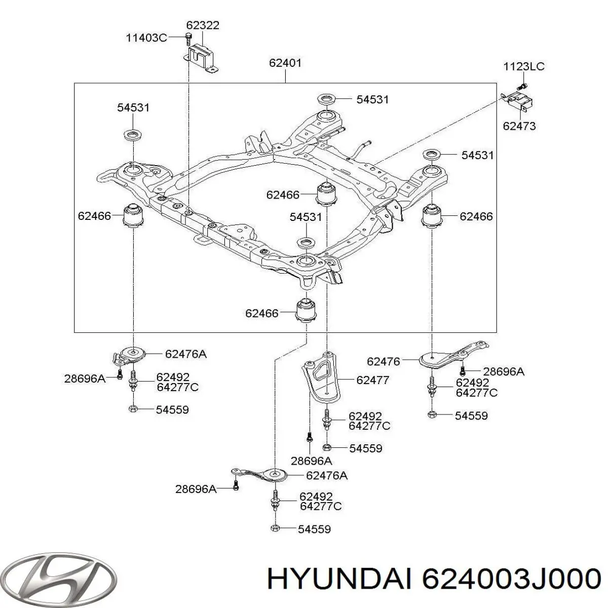 Korpus osi przedniej Hyundai Veracruz SUV (2006 - 2014) cena, od 663,79 USD