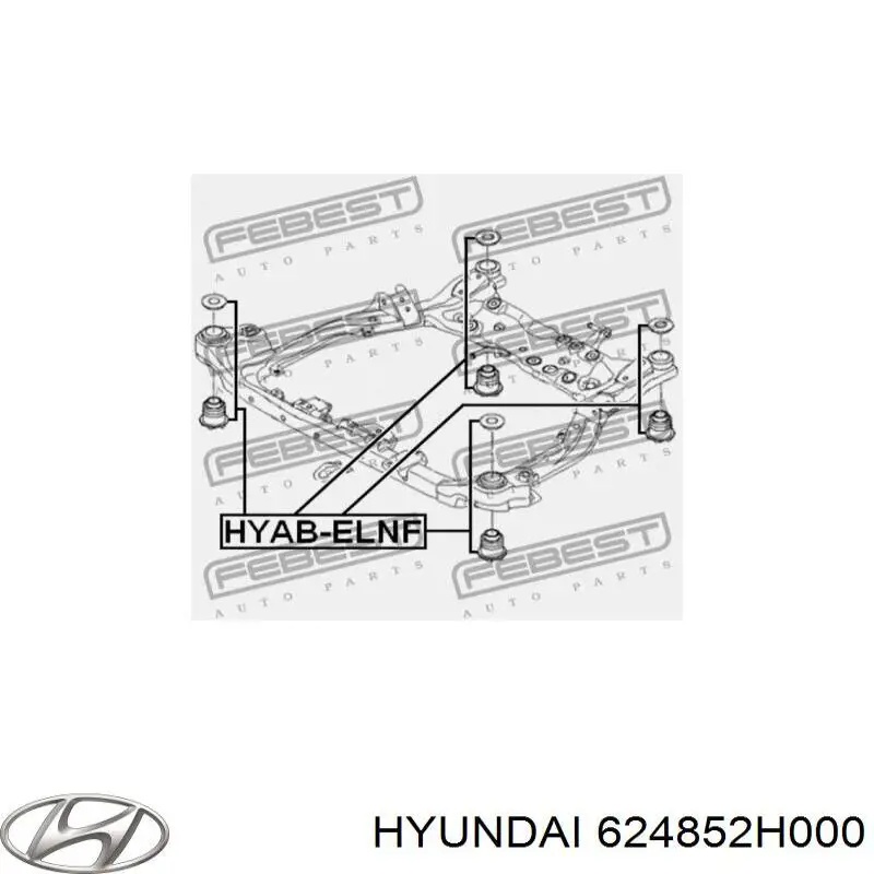 Do koszyka 624852H000 Hyundai/Kia Tuleja (poduszka) przedniej belki