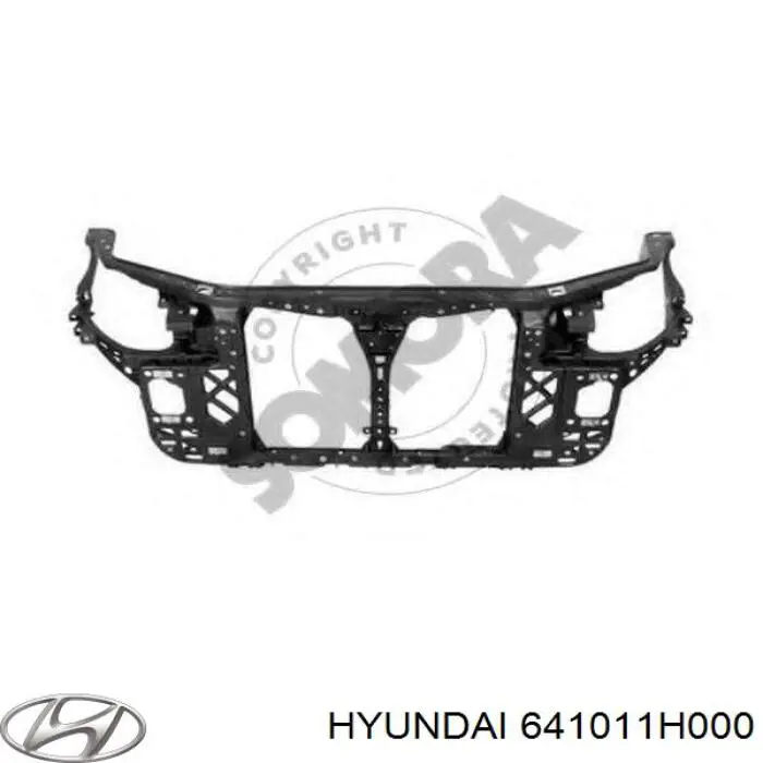 Do koszyka 641011H000 Hyundai/Kia Osłona chłodnicy kompletna (panel mocowania reflektorów)
