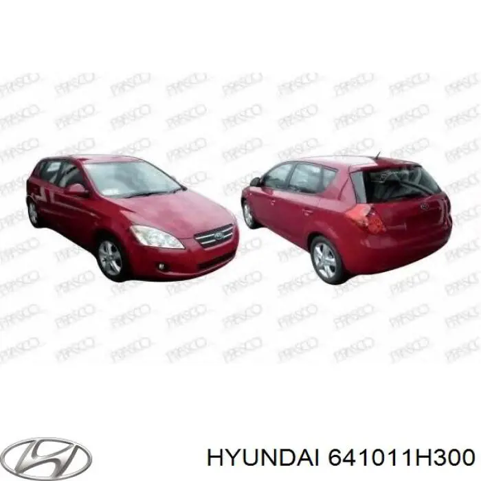 Do koszyka 641011H300 Hyundai/Kia Osłona chłodnicy kompletna (panel mocowania reflektorów)