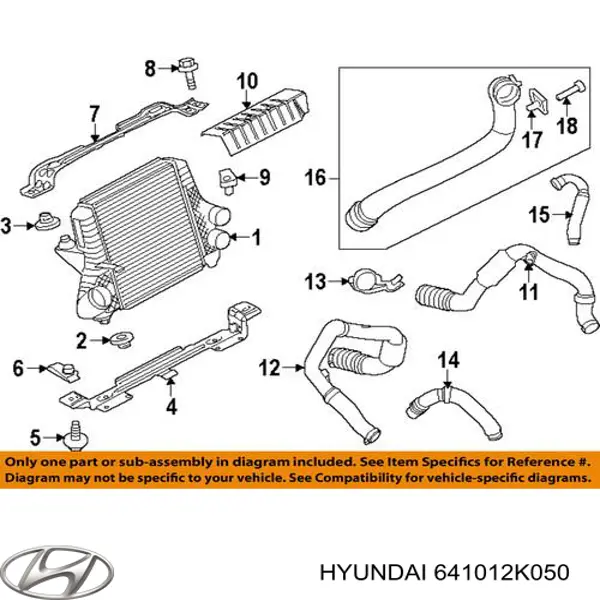 641012K050 Hyundai/Kia Osłona chłodnicy kompletna (panel mocowania reflektorów)