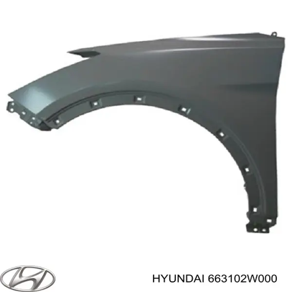 Do koszyka 663102W000 Hyundai/Kia Błotnik przedni lewy