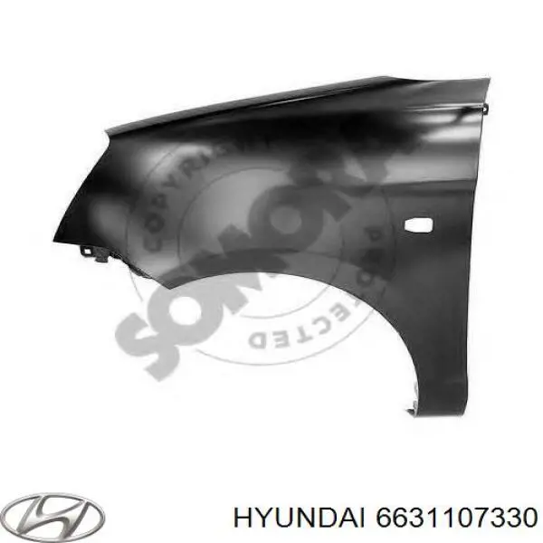 6631107330 Hyundai/Kia Błotnik przedni lewy