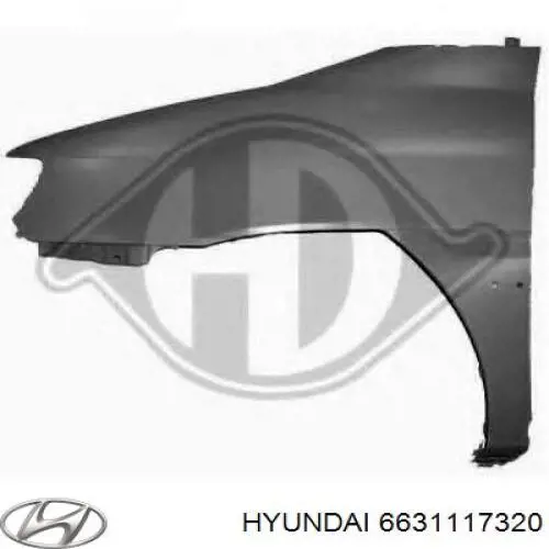 Błotnik przedni lewy Hyundai/Kia 6631117320 cena, od 60,96 USD