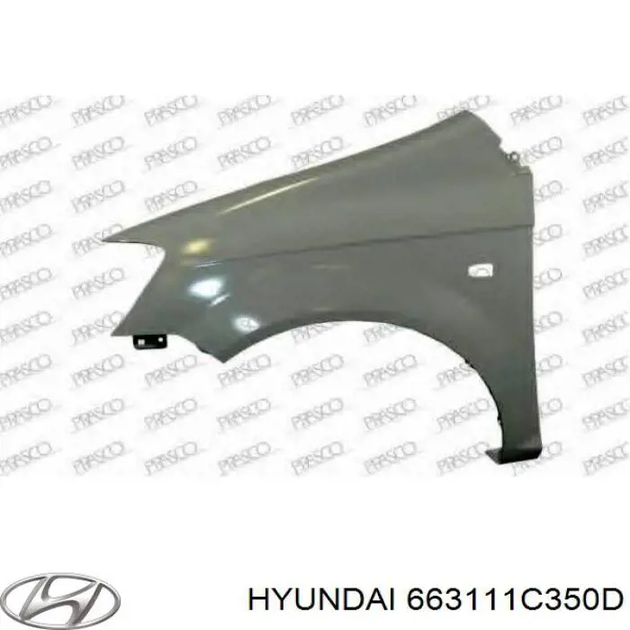 Błotnik przedni lewy Hyundai/Kia 663111C350D cena, od 93,02 USD