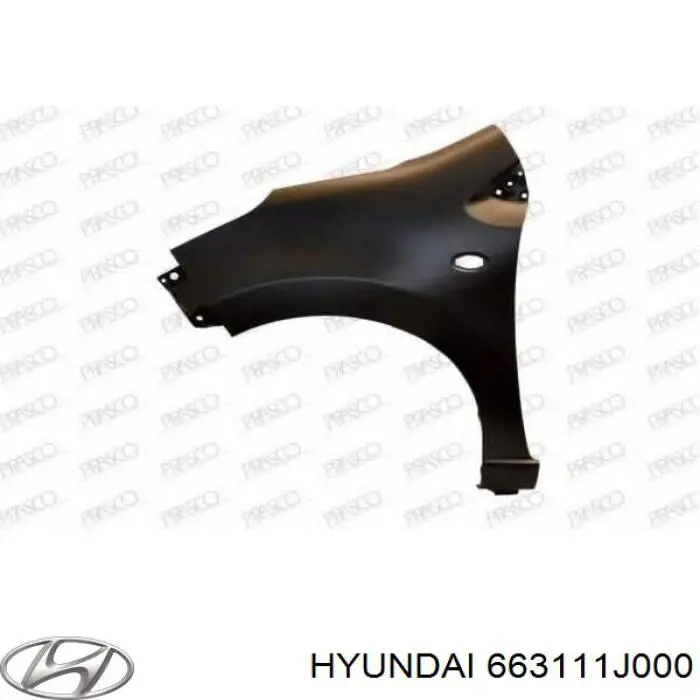 Błotnik przedni lewy Hyundai/Kia 663111J000 cena, od 105,87 USD