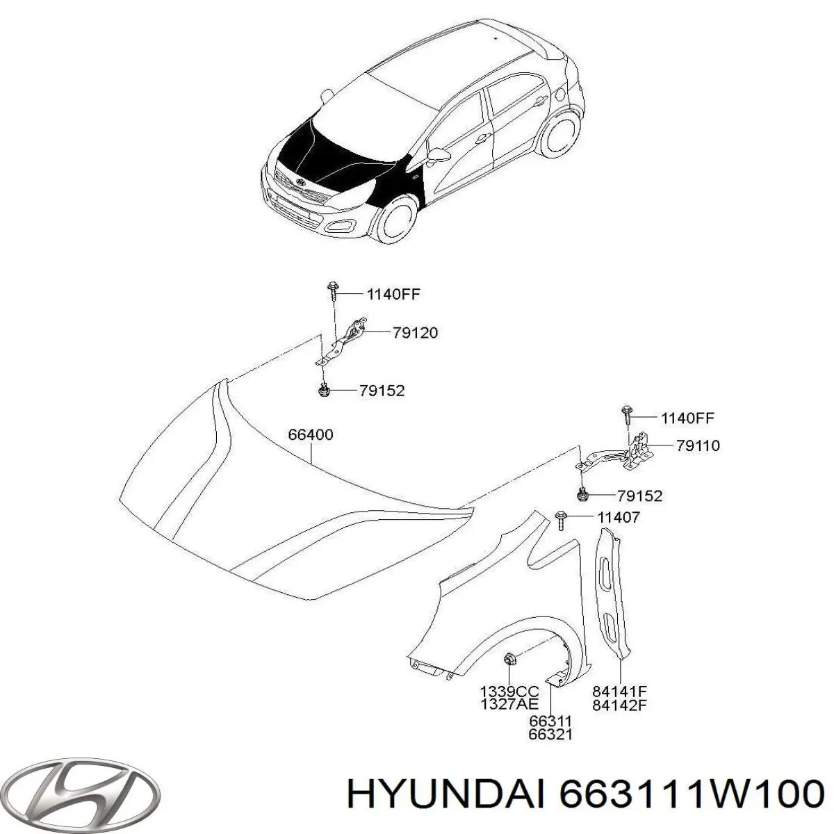 Błotnik przedni lewy KIA Rio III sedana (UB) (2010 - 2017) cena, od 139,88 USD