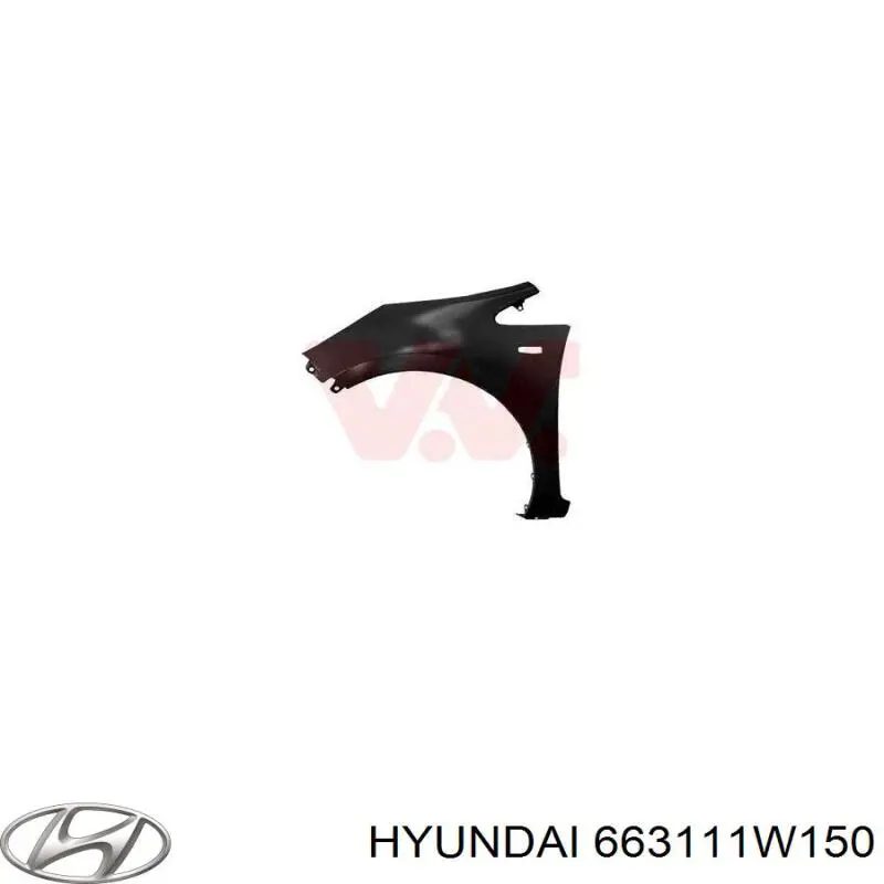 Do koszyka 663111W150 Hyundai/Kia Błotnik przedni lewy