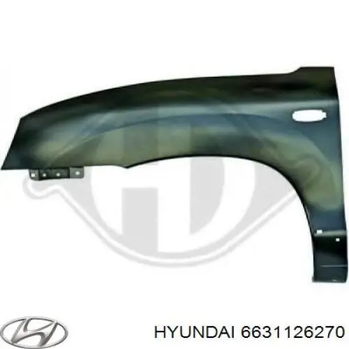 Do koszyka 6631126270 Hyundai/Kia Błotnik przedni lewy