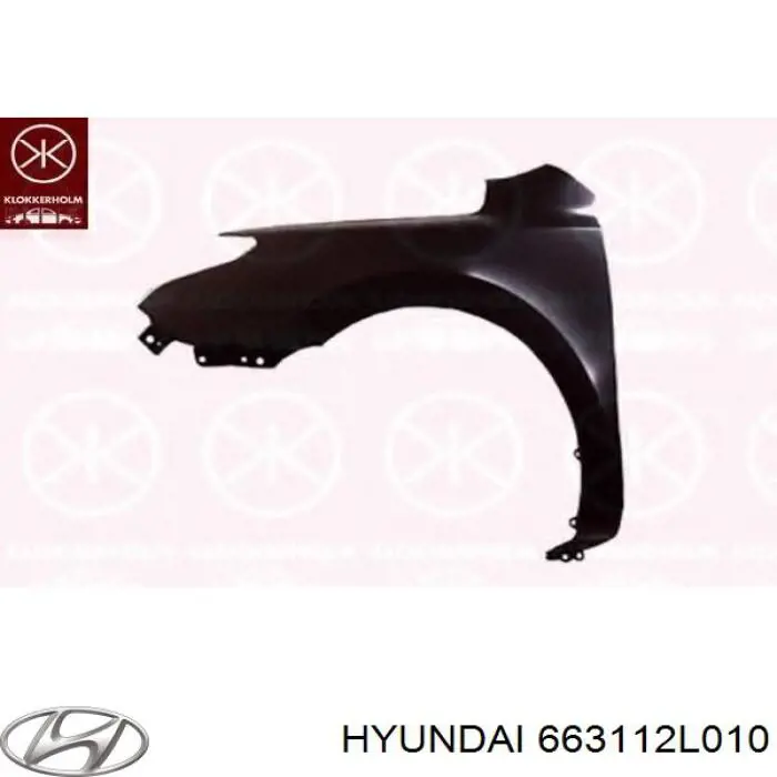 Błotnik przedni lewy Hyundai/Kia 663112L010 cena, od 58,52 USD