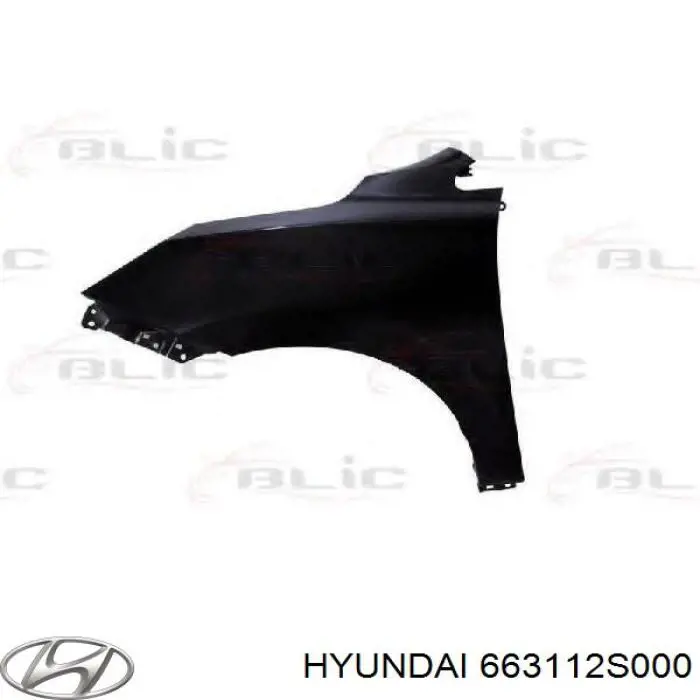 Do koszyka 663112S000 Hyundai/Kia Błotnik przedni lewy