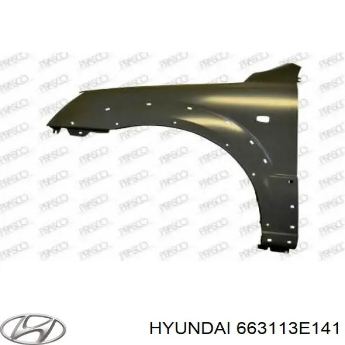 Do koszyka 663113E141 Hyundai/Kia Błotnik przedni lewy