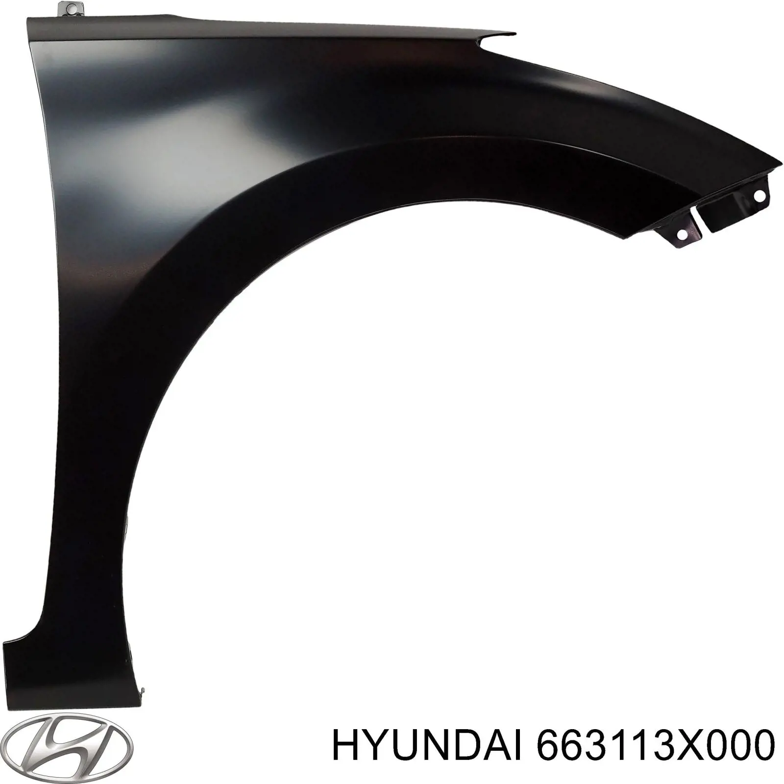 Do koszyka 663113X000 Hyundai/Kia Błotnik przedni lewy