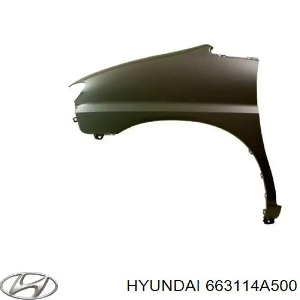Do koszyka 663114A500 Hyundai/Kia Błotnik przedni lewy