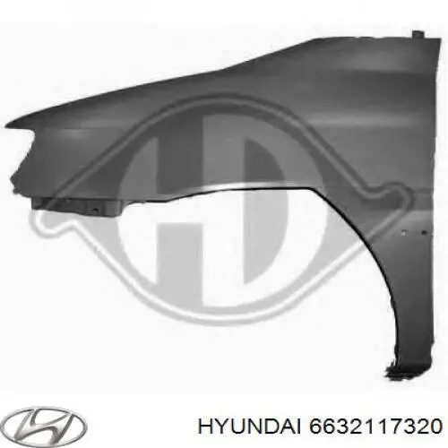 Błotnik przedni prawy Hyundai/Kia 6632117320 cena, od 83,04 USD