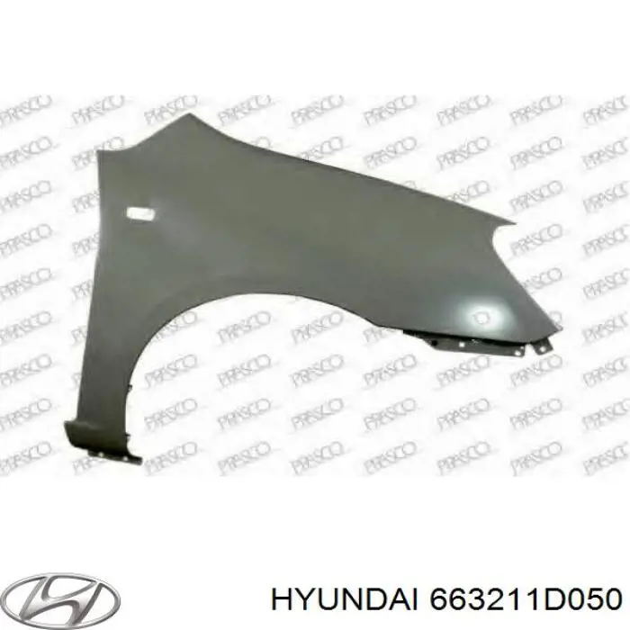 Błotnik przedni prawy Hyundai/Kia 663211D050 cena, od 136,21 USD