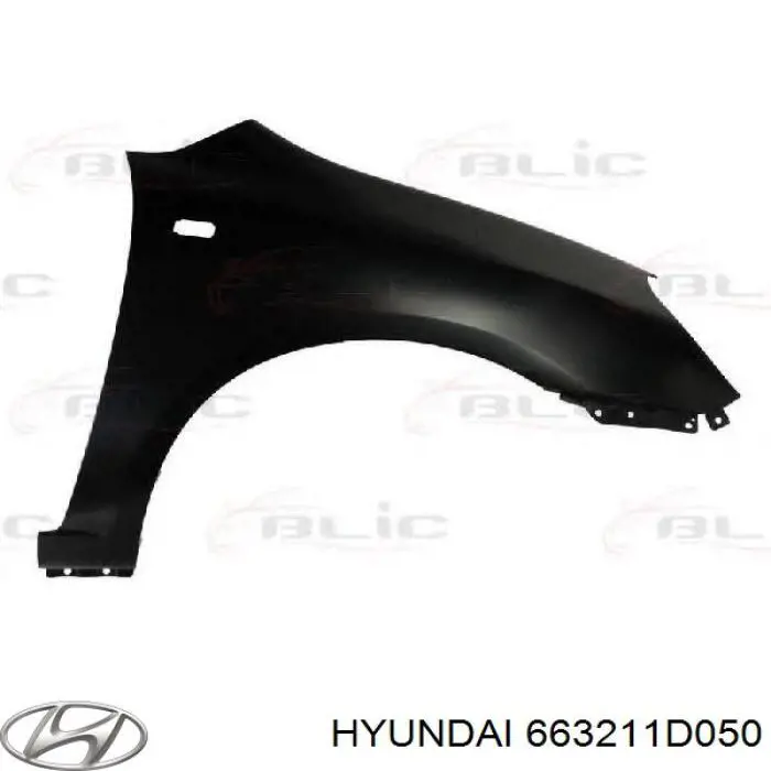 Do koszyka 663211D050 Hyundai/Kia Błotnik przedni prawy