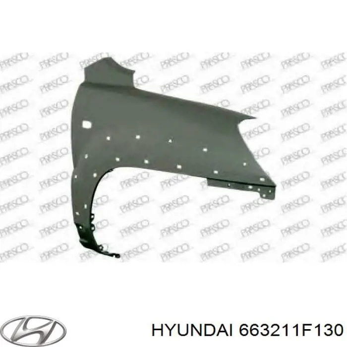 Błotnik przedni prawy Hyundai/Kia 663211F130 cena, od 103,86 USD
