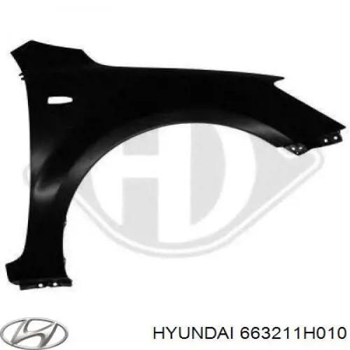 663211H010 Hyundai/Kia Błotnik przedni prawy