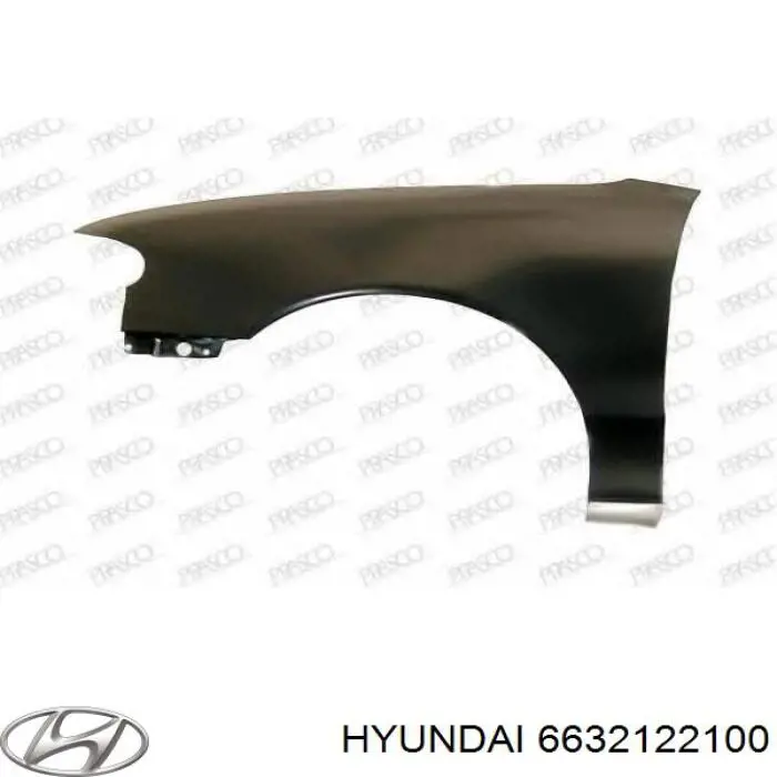 Błotnik przedni prawy Hyundai/Kia 6632122100 cena, od 47,31 USD