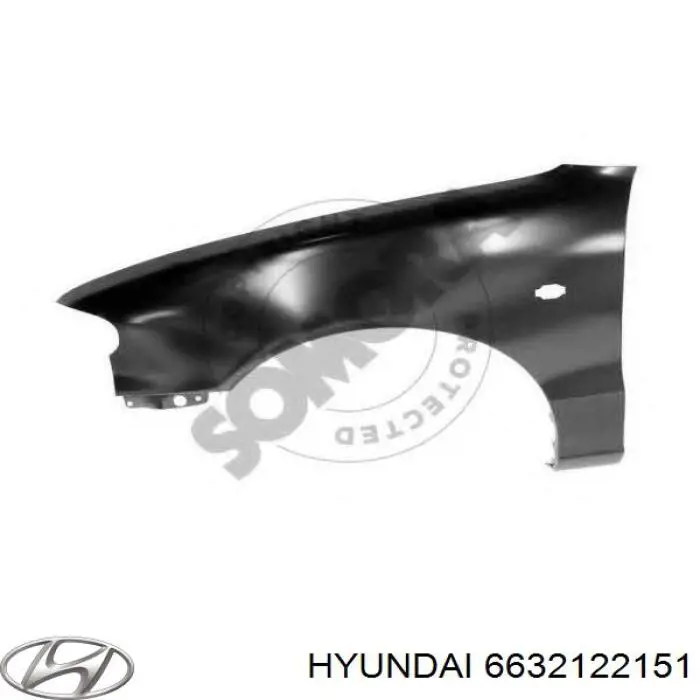 Do koszyka 6632122151 Hyundai/Kia Błotnik przedni prawy