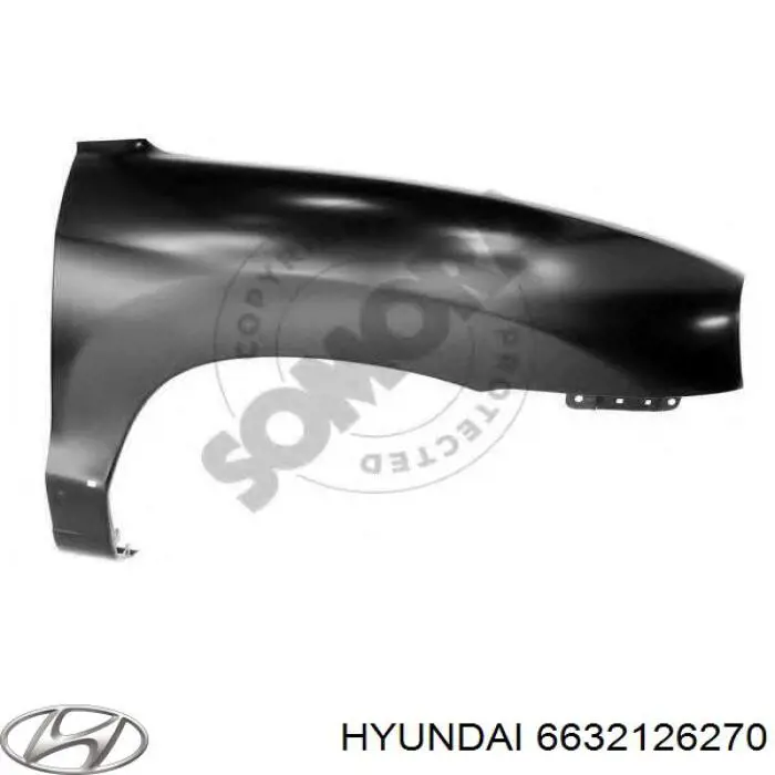 Błotnik przedni prawy Hyundai Santa Fe I SUV (SM) (2000 - 2006) cena, od 127,69 USD