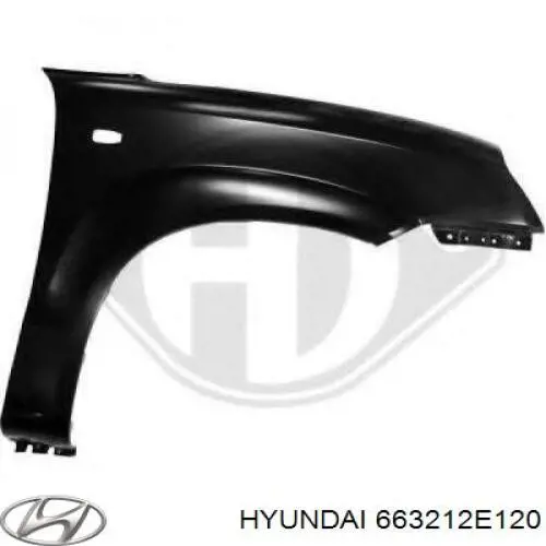 663212E120 Hyundai/Kia Błotnik przedni prawy