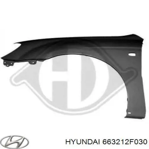 Błotnik przedni prawy Hyundai/Kia 663212F030 cena, od 52,06 USD