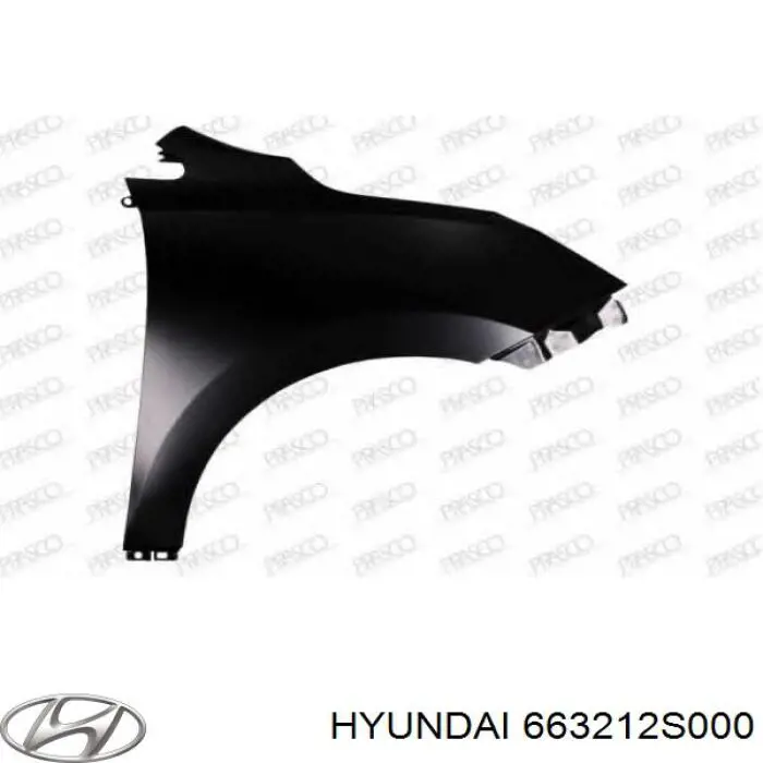 Błotnik przedni prawy Hyundai/Kia 663212S000 cena, od 59,08 USD
