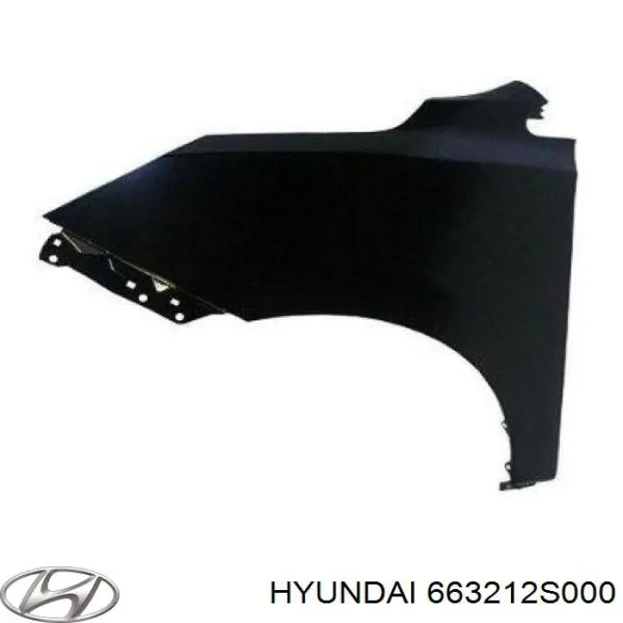 Do koszyka 663212S000 Hyundai/Kia Błotnik przedni prawy