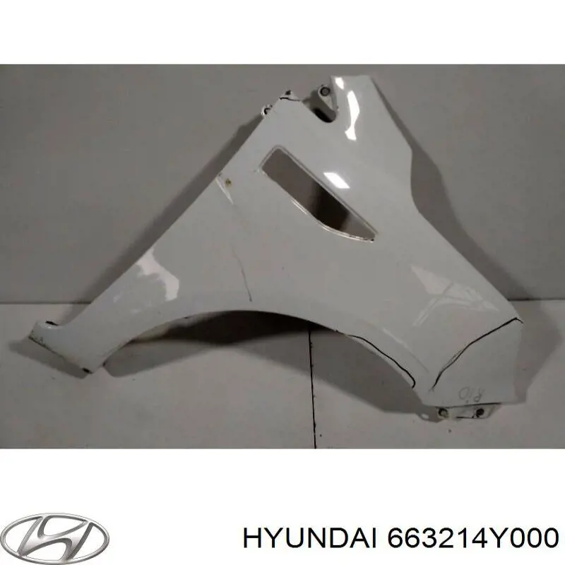 Błotnik przedni prawy 663214Y000 Hyundai/Kia