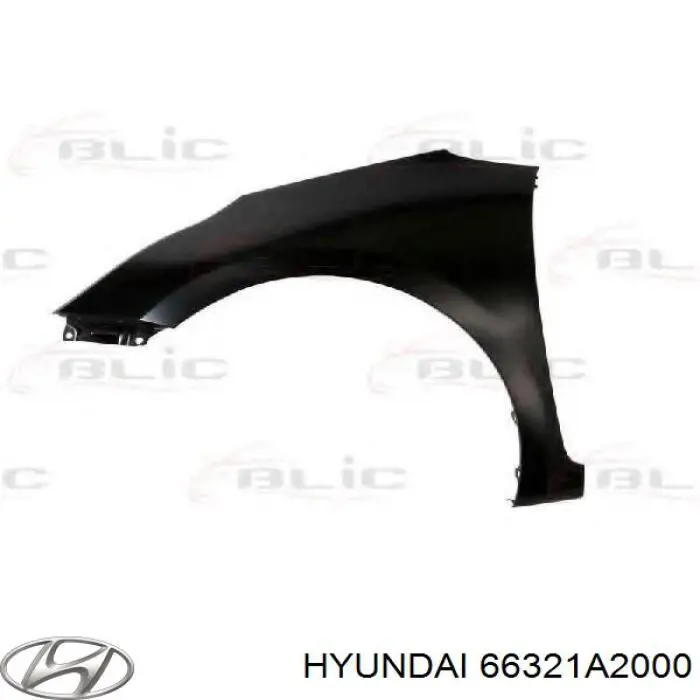 Błotnik przedni prawy Hyundai/Kia 66321A2000 cena, od 110,72 USD
