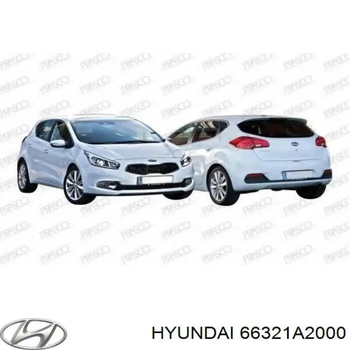 Do koszyka 66321A2000 Hyundai/Kia Błotnik przedni prawy