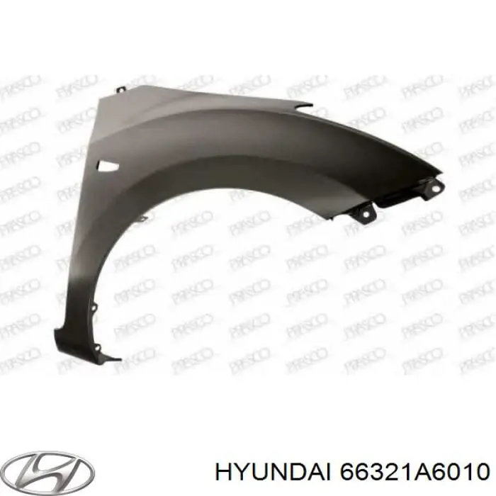 Błotnik przedni prawy Hyundai/Kia 66321A6010 cena, od 61,79 USD